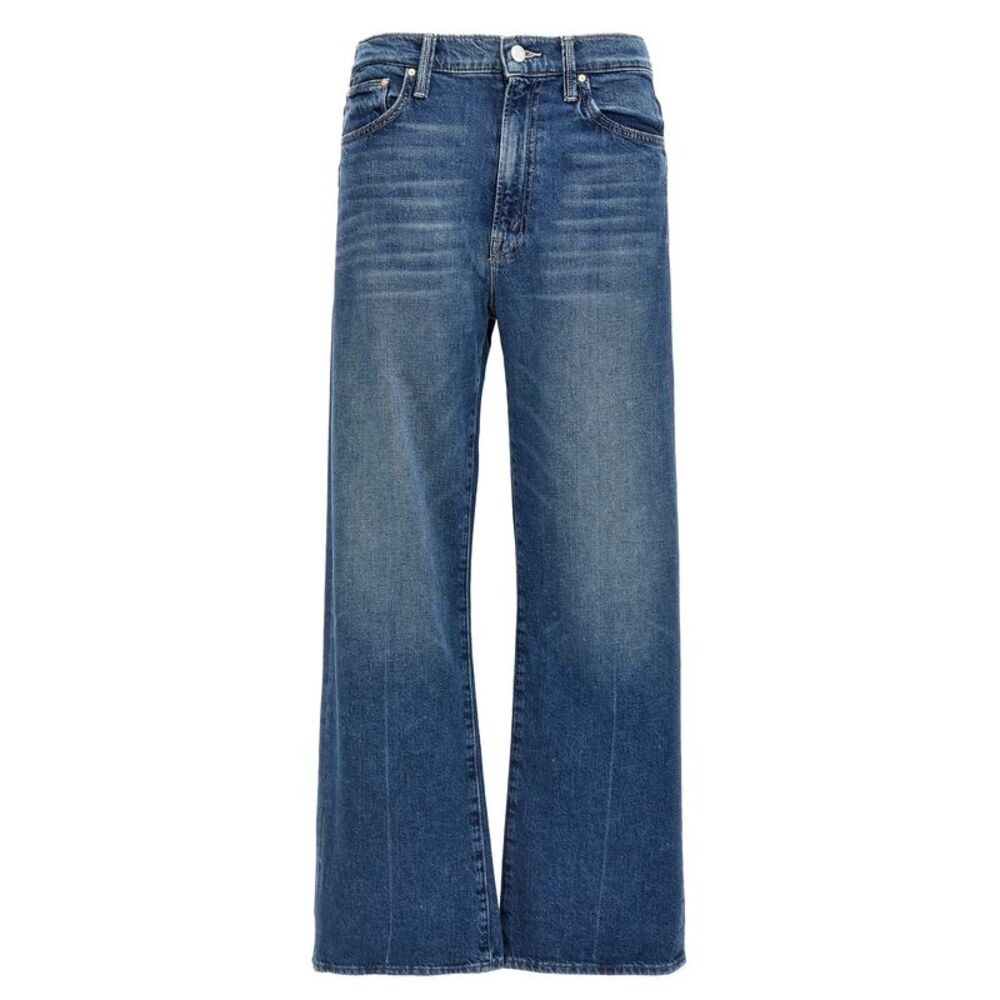 Mother Denim Blue Cotton Straight-Leg Women's Jeans